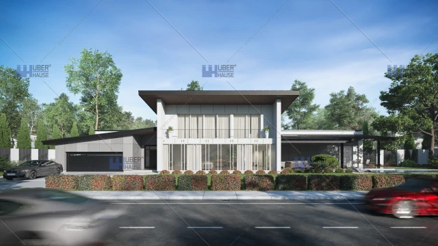 Proiect personalizat casa moderna cu garaj si piscina - Bucuresti Proiect personalizat casa moderna cu garaj si piscina - Bucuresti
